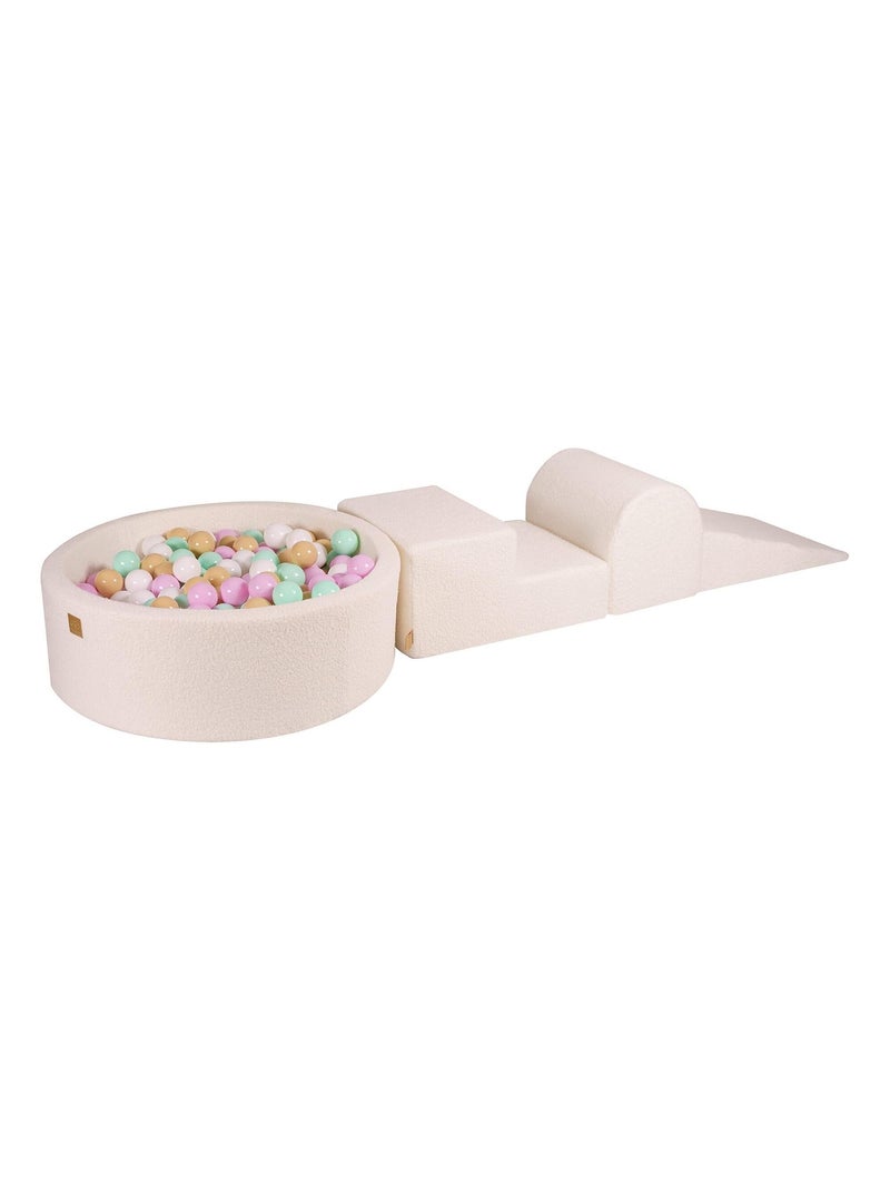 Aire de Jeux avec à Piscine à Balles Boucle Blanc: Rose Pastel/Menthe/Blanc/Beige Rose - Kiabi