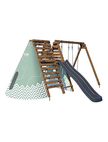 Aire de jeux avec tipi et toboggan APOLLON