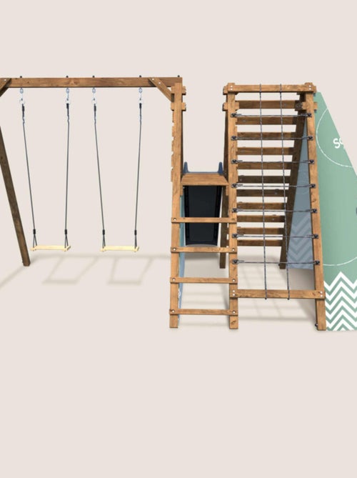 Aire de jeux avec tipi et toboggan APOLLON - Kiabi