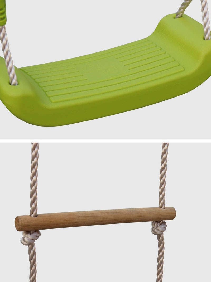 Aire de jeux balançoires, échelle en corde Mistral Vert - Kiabi