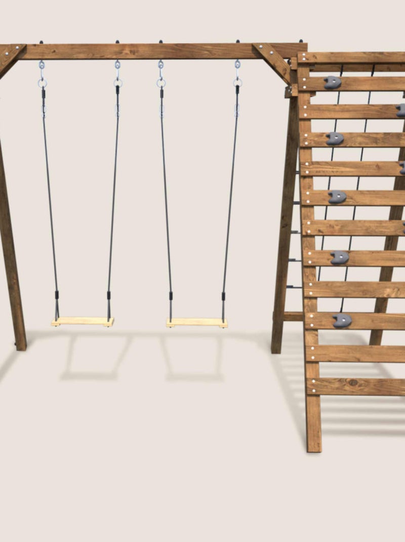 Aire de jeux en bois pour enfants Tristan Marron - Kiabi