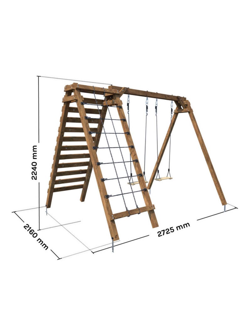 Aire de jeux en bois pour enfants Tristan Marron - Kiabi