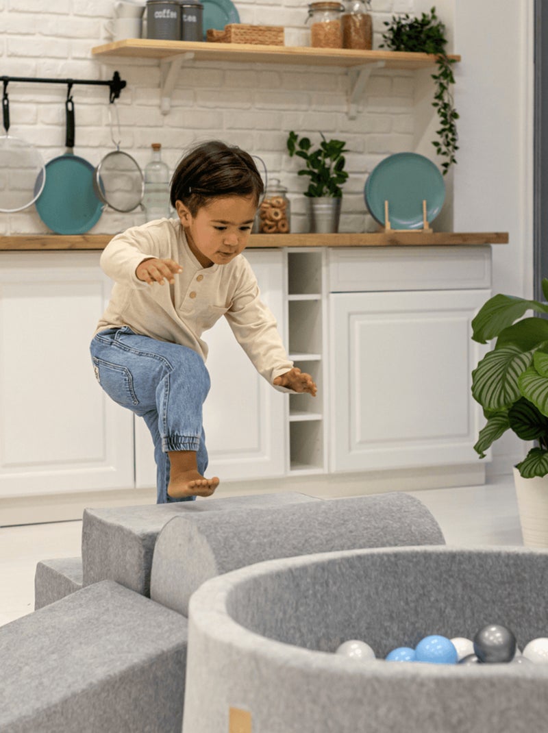 Aire de jeux en mousse pour enfants avec balles – velvet Gris - Kiabi