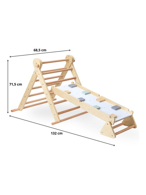Aire de Jeux Enfant 50Kg max - Échelle, Mur d'escalade, poutre d'équilibre, triangle de Pikler - Kiabi