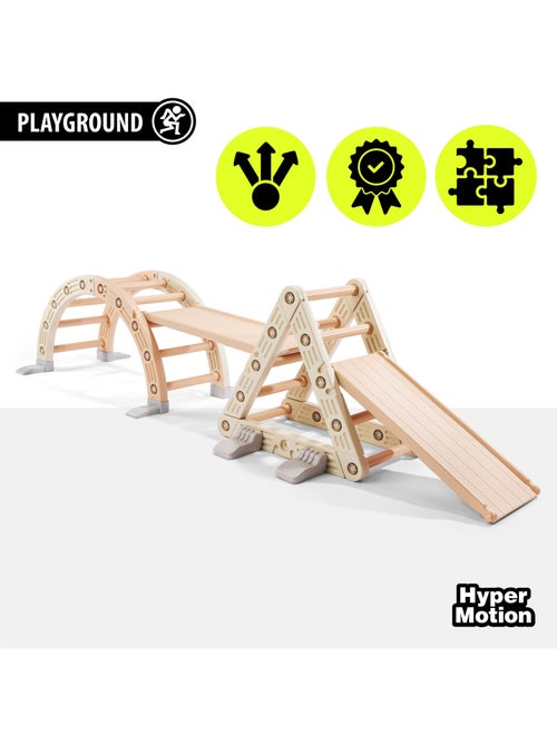 Aire de Jeux Évolutive 3 en 1 en PEHD Toboggan Escalade et Bascule Dim 110x44 cm - Kiabi