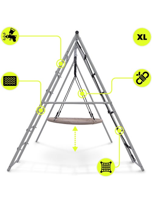 Aire de Jeux Jardin XL HyperMotion- Nid-de-Cigogne 100cm & Filet à Grimper 180kg - Kiabi Aire de Jeux Jardin XL HyperMotion- Nid-de-Cigogne 100cm & Filet à Grimper 180kg - Kiabi