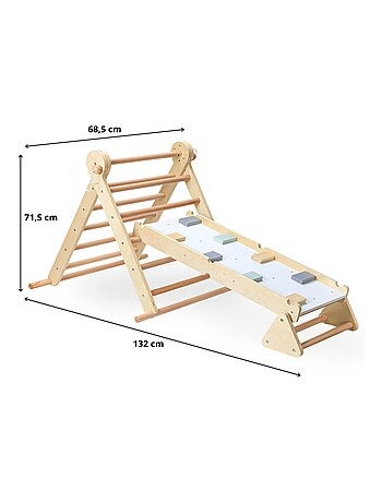 Aire de jeux Montessori bois échelle et triangle Mamabrum