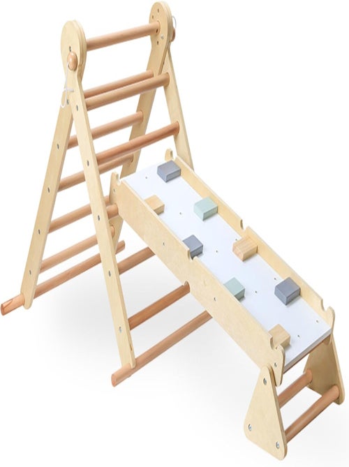 Aire de jeux Montessori bois échelle et triangle Mamabrum - Kiabi