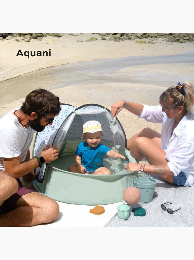 Aire de jeux, piscine & lit d'appoint 3 en 1, anti-UV FPS 50+ Aquani Provence 'Babymoov' Vert clair - Kiabi