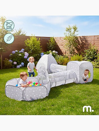 Aire de jeux pop up enfant 5en1 2 tentes 2 tunnels piscine a balles mamabrum