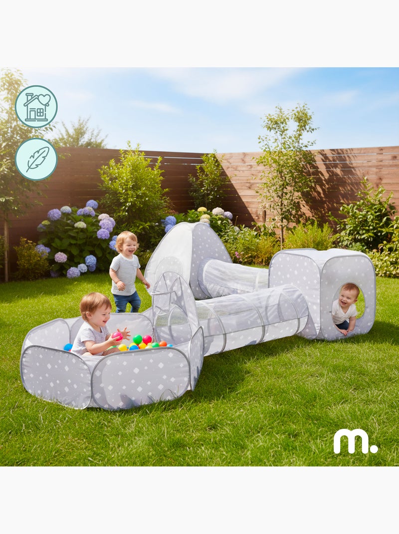 Aire de jeux pop up enfant 5en1 2 tentes 2 tunnels piscine a balles mamabrum N/A - Kiabi