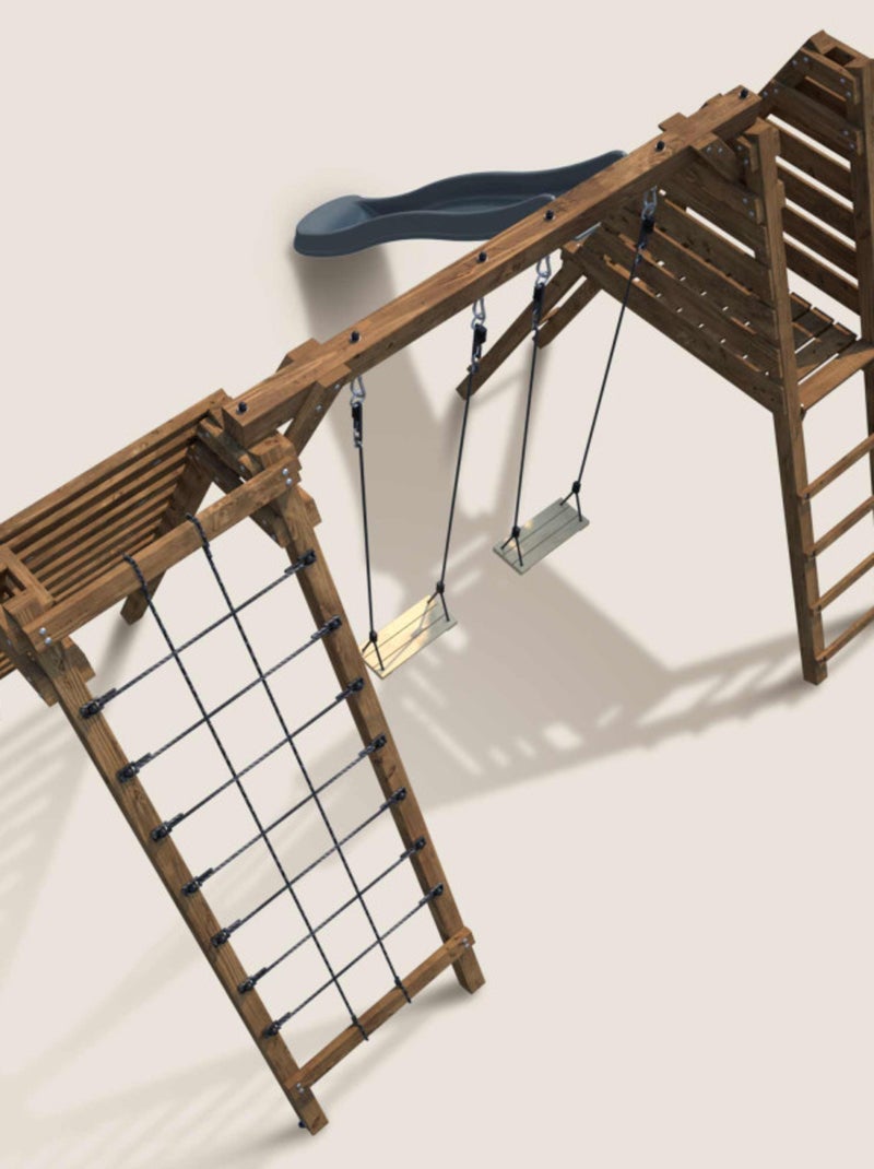 Aire de jeux pour enfants avec toboggan Isis Marron - Kiabi