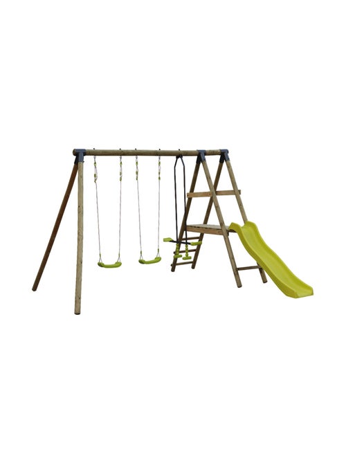 Aire de jeux toboggan, face-à-face, 2 balançoires Marin - Kiabi