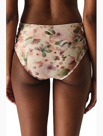Aires fashion bas de bikini fleuri à taille haute et effet pailleté penti