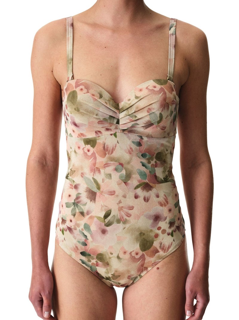 Aires lotus maillot de bain fleuri scintillant penti Rose/Vert - Kiabi