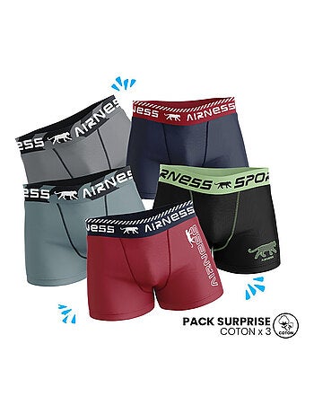 AIRNESS Lot de 3 Boxers homme en coton Best Of Surprise Airness