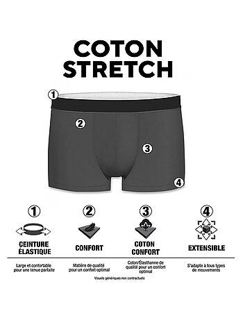 AIRNESS Lot de 3 boxers homme en coton Predator Airness