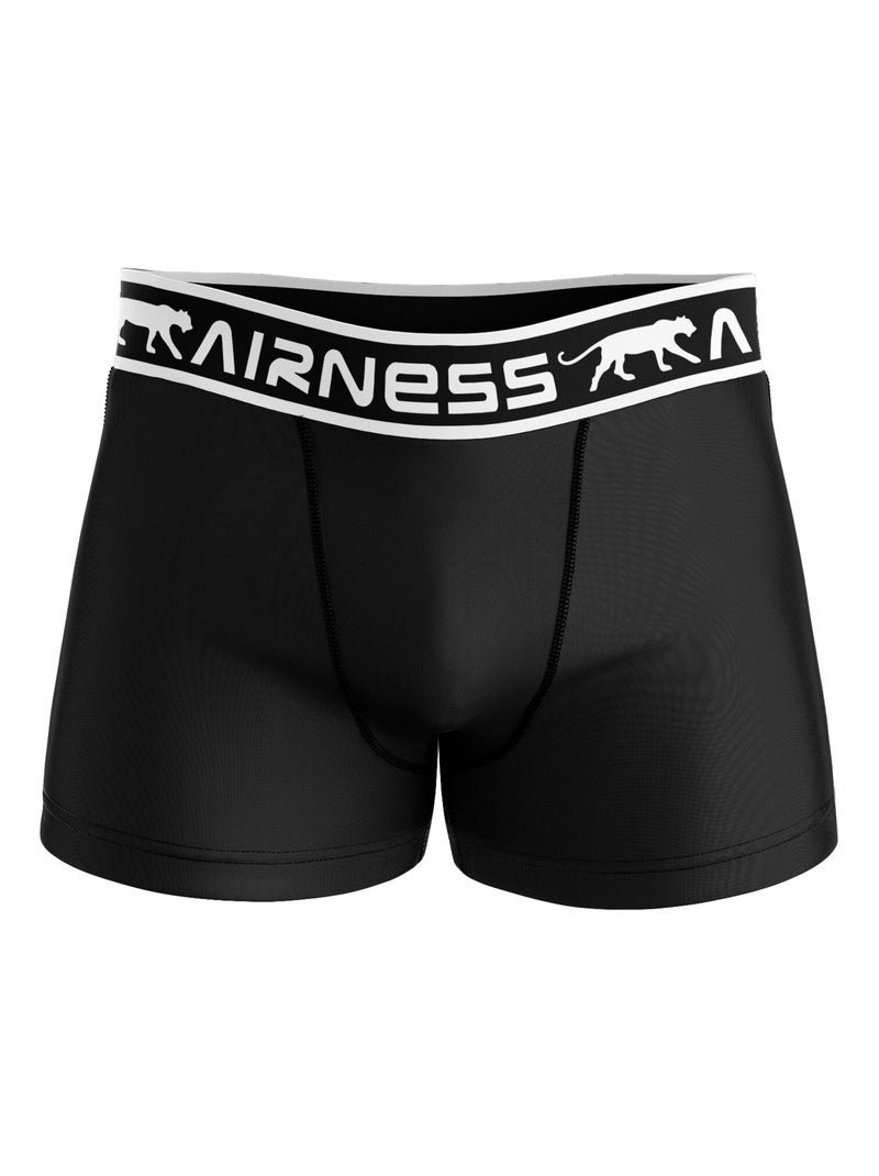 AIRNESS Lot de 3 boxers homme en coton Starter Airness Noir Vert - Kiabi
