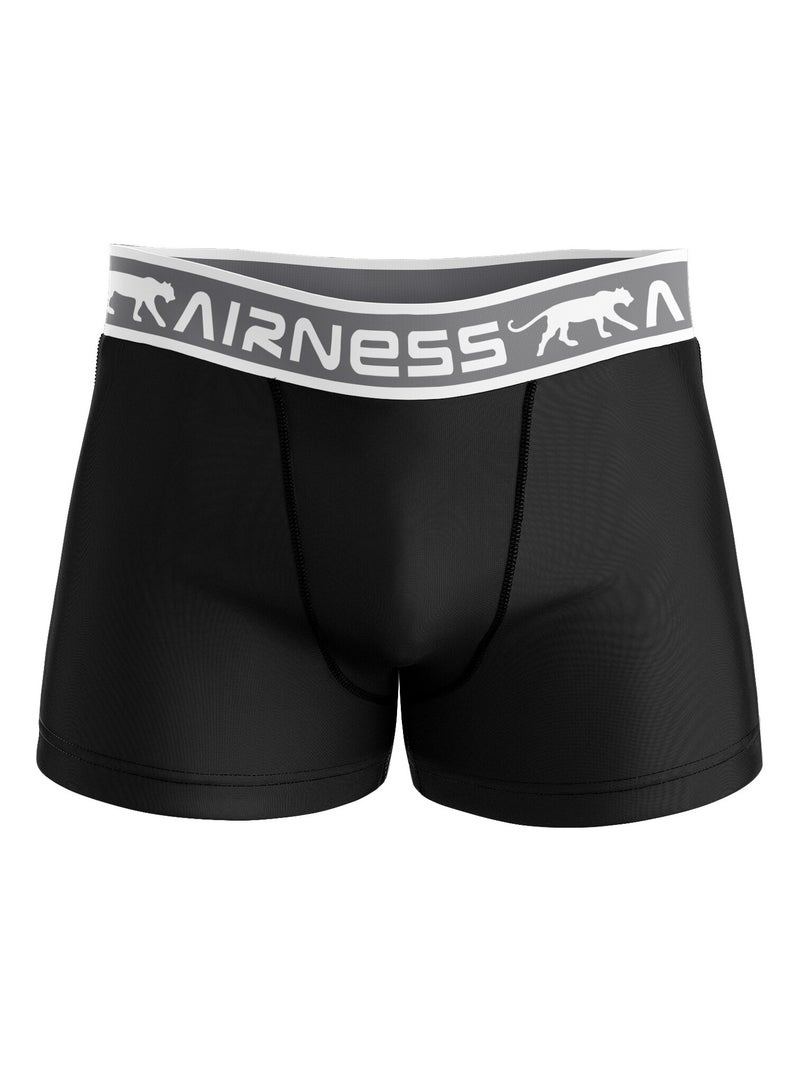 AIRNESS Lot de 3 boxers homme en coton Starter Airness Noir Vert - Kiabi