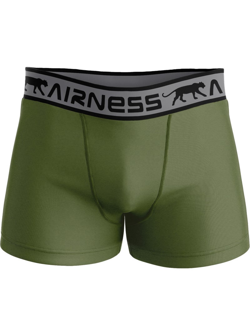 AIRNESS Lot de 3 boxers homme en coton Starter Airness Vert - Kiabi