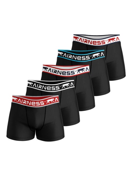 AIRNESS Lot de 5 boxers homme en coton ceintures colorées Starter Airness - Kiabi