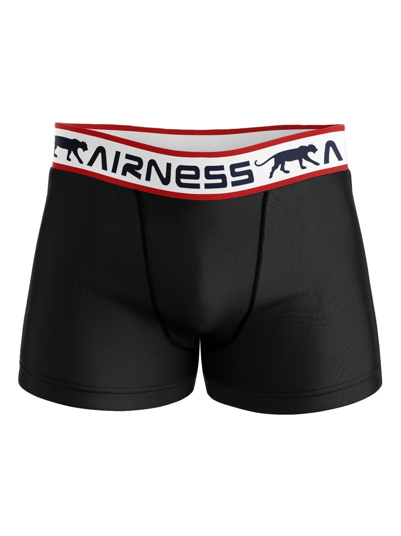AIRNESS Lot de 5 boxers homme en coton ceintures colorées Starter Airness Noir Rouge - Kiabi