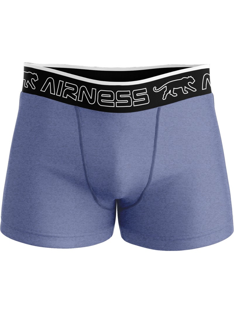 AIRNESS Lot de 5 boxers homme en coton colorés Starter Airness Bleu - Kiabi