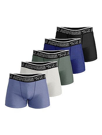 AIRNESS Lot de 5 boxers homme en coton colorés Starter Airness