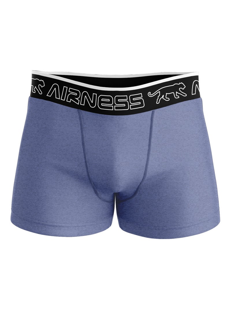 AIRNESS Lot de 5 boxers homme en coton colorés Starter Airness Bleu Vert - Kiabi