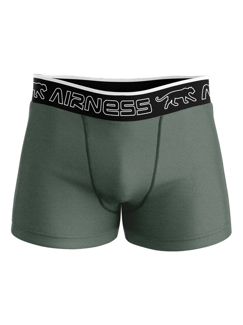 AIRNESS Lot de 5 boxers homme en coton colorés Starter Airness Bleu Vert - Kiabi