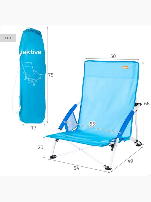 Aktive beach chaise de plage pliante 50x49x66 cm - Kiabi