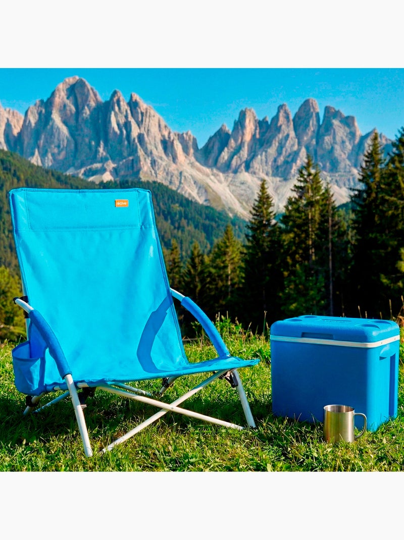 Aktive beach chaise de plage pliante 50x49x66 cm Bleu - Kiabi