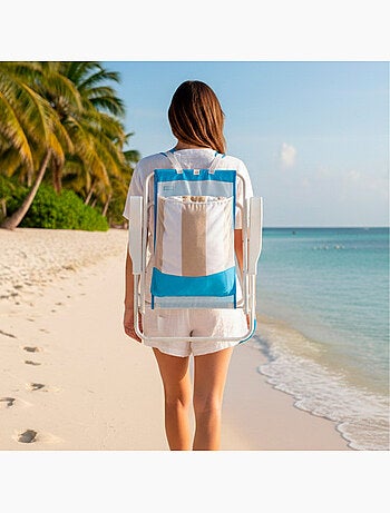 Aktive beach sac à dos pliable pour chaise de plage avec poche 44x40x81 cm