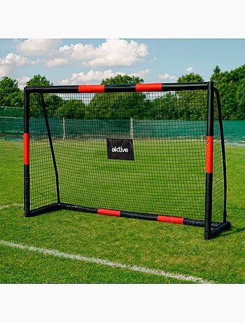 Aktive but de football 180x60x120 cm structure avec protection, filet et piquets