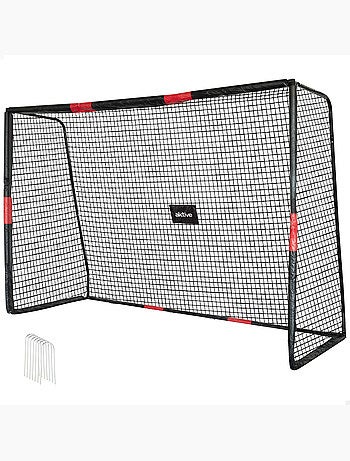 Aktive but de football 300x120x200 cm structure avec protection, filet et piquets