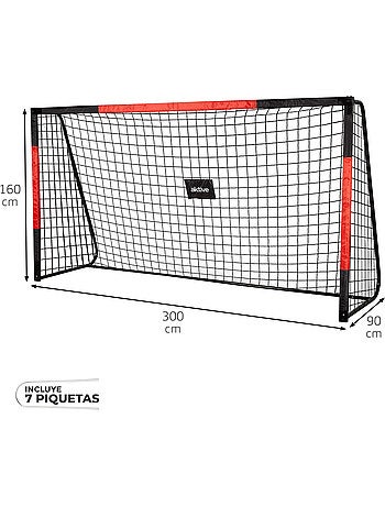 Aktive but de football en acier 300x90x160 cm avec filet robuste et 7 piquets