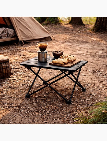 Aktive camping table de camping pliante avec mécanisme anti-basculement 43x40x31 cm