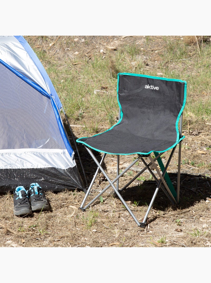 Aktive chaise de camping pliante 43x43x71 cm avec poignée de transport Noir - Kiabi