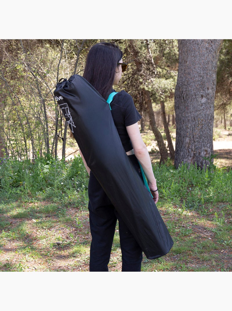 Aktive chaise de camping pliante 48x48x102 cm avec dossier en filet Noir - Kiabi