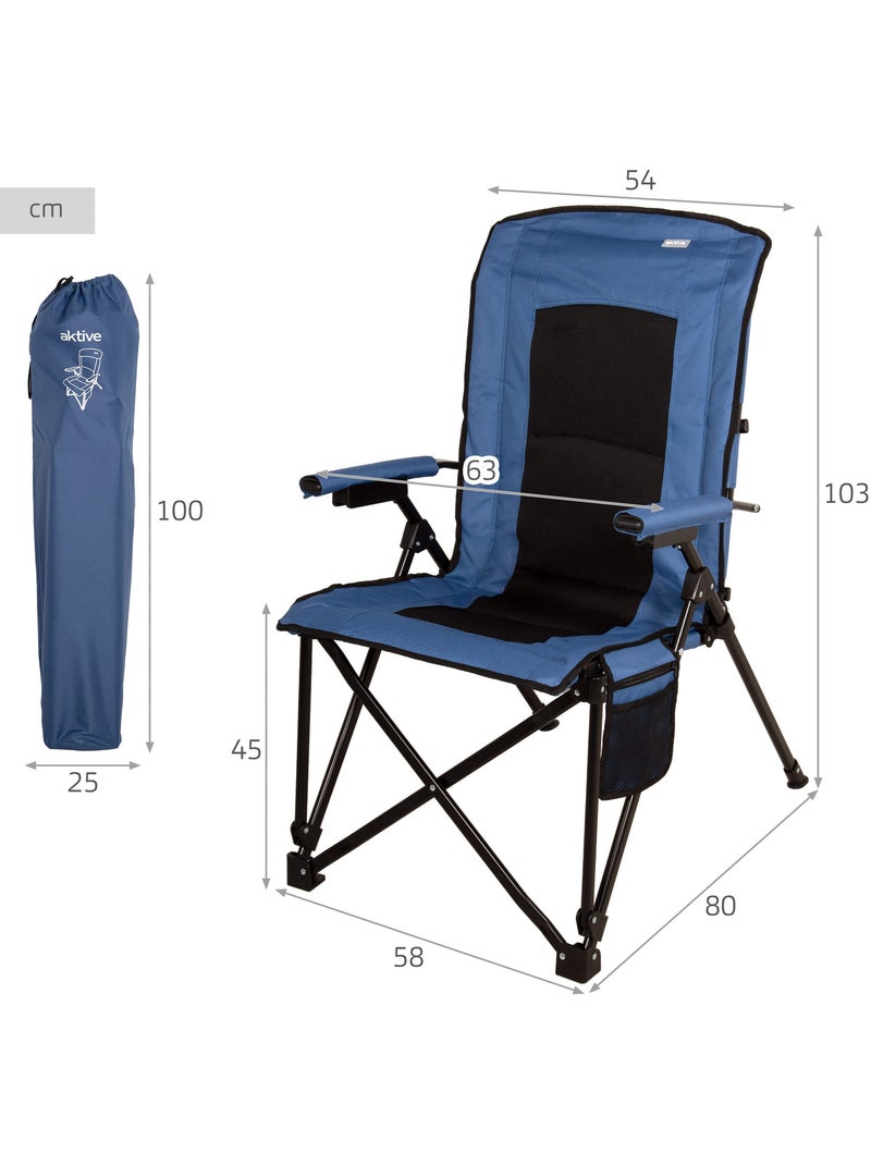 Aktive chaise de camping pliante 54x80x103 cme Bleu - Kiabi