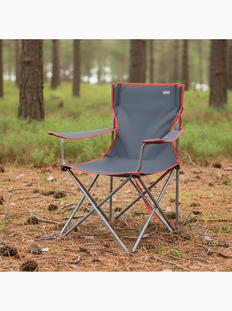 Aktive chaise de camping pliante anthracite avec poignée 47x47x82 cm Gris - Kiabi