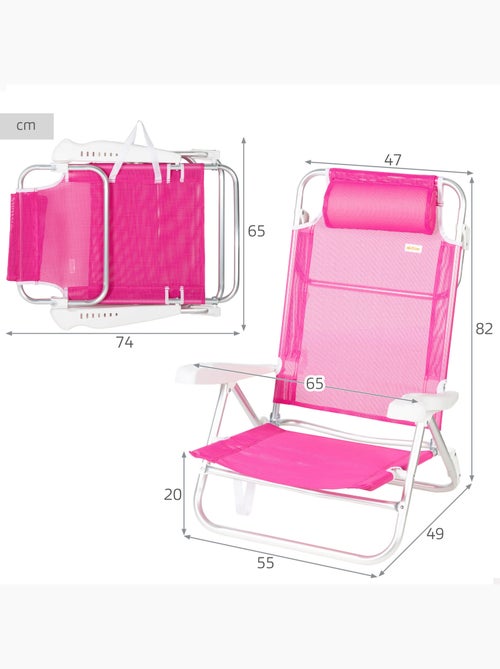 Aktive chaise de plage basse multiposition 47x49x82 cm - Kiabi
