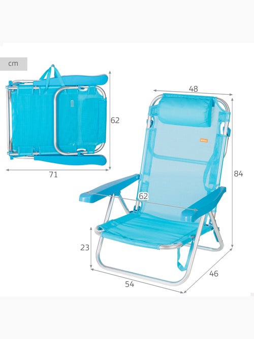 Aktive chaise de plage basse multiposition 48x46x84 cm - Kiabi