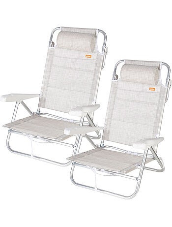 Aktive chaise de plage basse multiposition ibiza 47x49x82 cm
