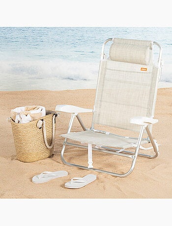 Aktive chaise de plage basse multiposition ibiza 47x49x82 cm