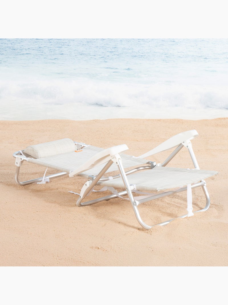 Aktive chaise de plage basse multiposition ibiza 47x49x82 cm Beige - Kiabi