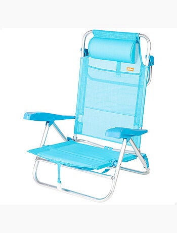 Aktive chaise de plage basse multipositions 47x49x82 cm