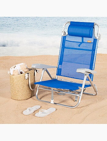 Aktive chaise de plage basse multipositions 47x49x82 cm gomera
