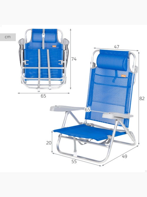 Aktive chaise de plage basse multipositions 47x49x82 cm gomera - Kiabi