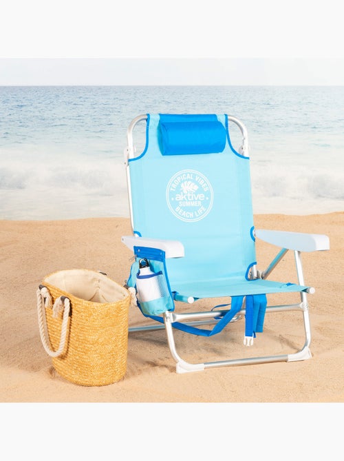 Aktive chaise de plage basse multipositions type sac à dos 50x54x80 cm - Kiabi